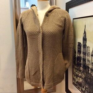 Sparrow Caramel cotton blend snap front cardigan
